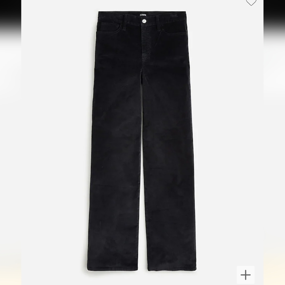 J.Crew women's Wide Leg Velvet High Rise Full Length pants Cotton Stretch sz 28 - Picture 8 of 17